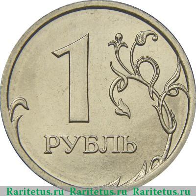 Реверс монеты 1 рубль 2008 года СПМД 