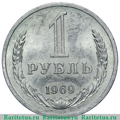 Реверс монеты 1 рубль 1969 года  