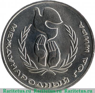 Реверс монеты 1 рубль 1986 года  шалаш