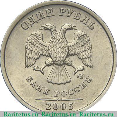 1 рубль 2005 года СПМД штемпель Б