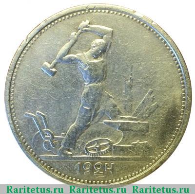 Реверс монеты полтинник 1924 года ТР без точки