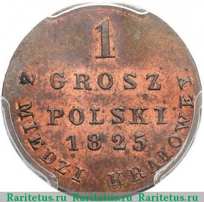 Реверс монеты 1 грош (grosz) 1825 года IB новодел