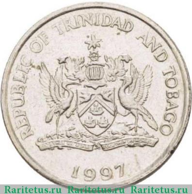 25 центов (cents) 1997 года   Тринидад и Тобаго