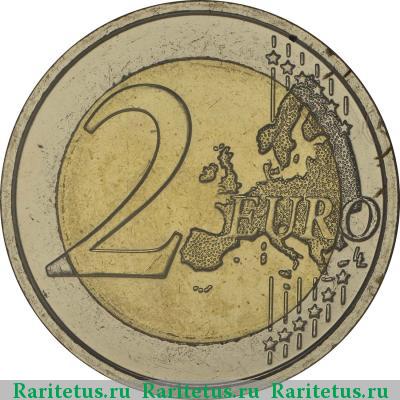 Реверс монеты 2 евро (euro) 2014 года  красный крест Бельгия