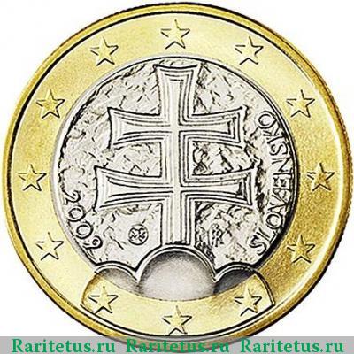 1 евро (euro) 2009 года  Словакия