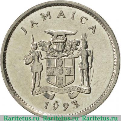 5 центов (cents) 1993 года   Ямайка