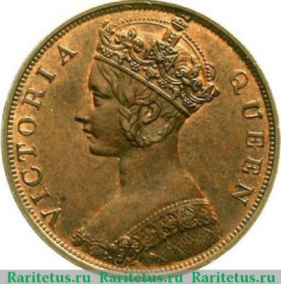 1 цент (cent) 1877 года   Гонконг