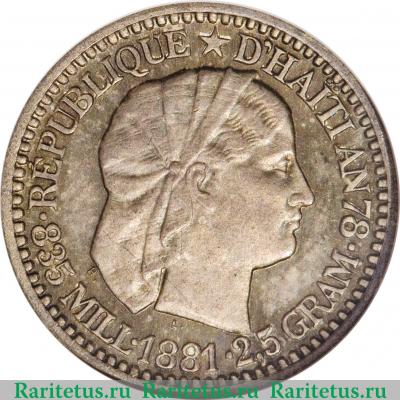 10 сантимов (centimes) 1881 года   Гаити