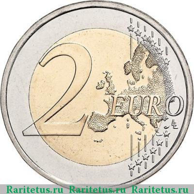 Реверс монеты 2 евро (euro) 2008 года М Испания