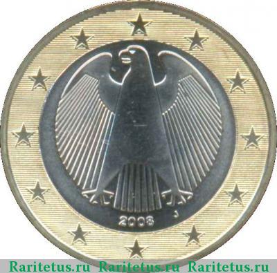 1 евро (euro) 2008 года J Германия