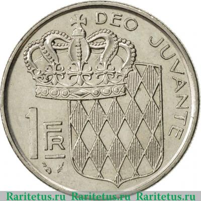 Реверс монеты 1 франк (franc) 1982 года   Монако