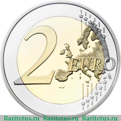 Реверс монеты 2 евро (euro) 2016 года   Монако