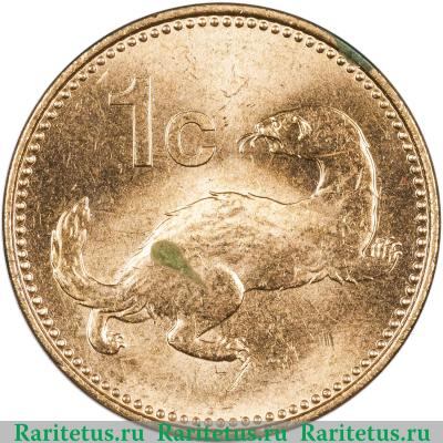 Реверс монеты 1 цент (cent) 1986 года   Мальта
