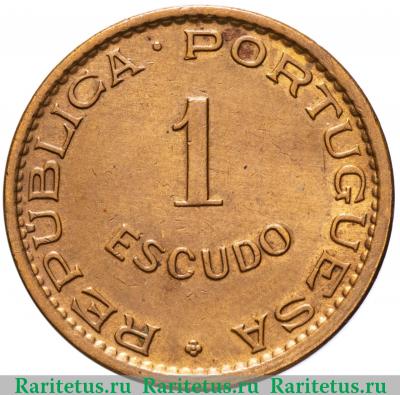 Реверс монеты 1 эскудо (escudo) 1974 года   Ангола