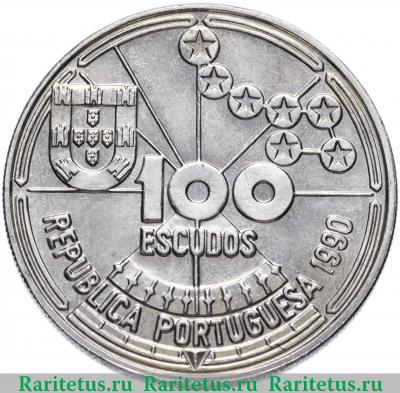 100 эскудо (escudos) 1990 года  астронавигация Португалия