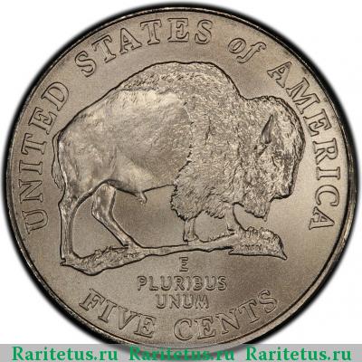 Реверс монеты 5 центов (cents) 2005 года P бизон США