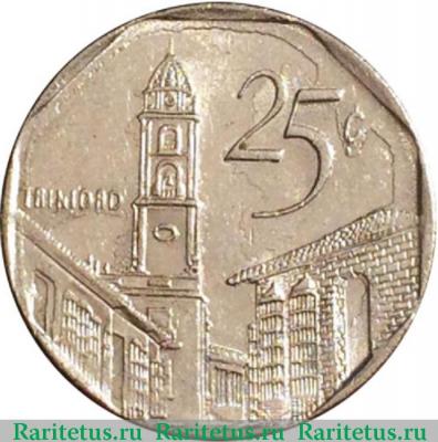 Реверс монеты 25 сентаво (centavos) 2003 года   Куба