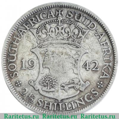 Реверс монеты 2 1/2 шиллинга (shillings) 1942 года   ЮАР