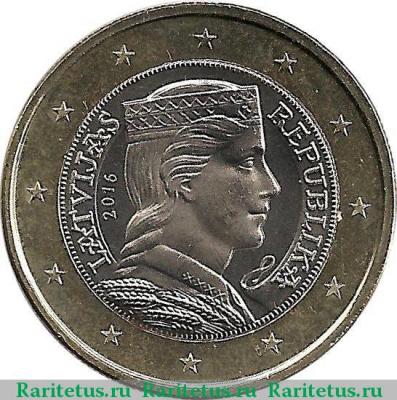 1 евро (euro) 2016 года   Латвия