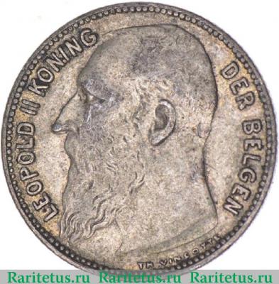 1 франк (franc) 1909 года  BELGEN Бельгия