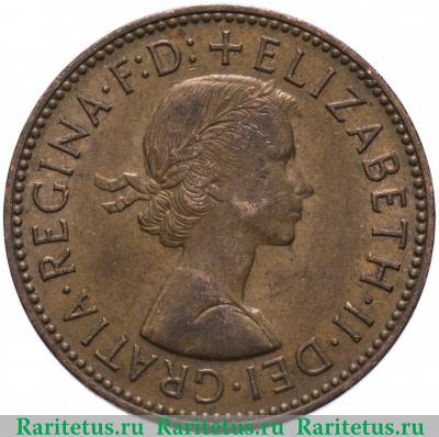 1/2 пенни (half penny) 1966 года   Великобритания