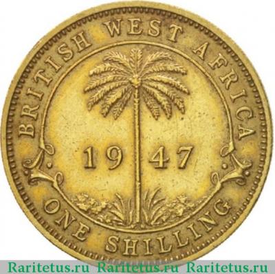 Реверс монеты 1 шиллинг (shilling) 1947 года KN  Британская Западная Африка
