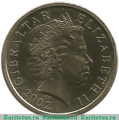 1 фунт (pound) 2002 года  Гибралтар