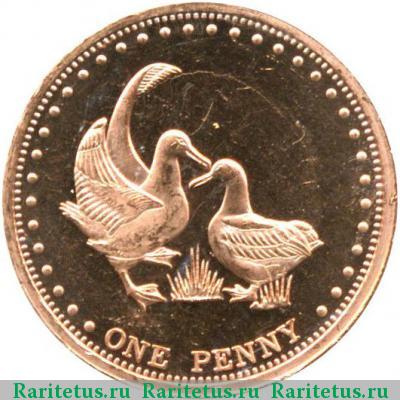 Реверс монеты 1 пенни (penny) 2009 года  остров Гоф Тристан-да-Кунья