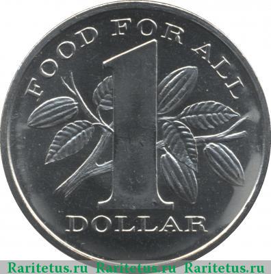 Реверс монеты 1 доллар (dollar) 1969 года  Тринидад и Тобаго