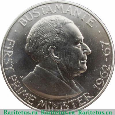 Реверс монеты 1 доллар (dollar) 1970 года  Ямайка