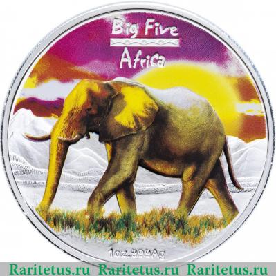 Реверс монеты 240 франков (francs) 2008 года  слон Конго (ДРК) proof