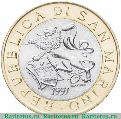 1000 лир (lire) 1997 года   Сан-Марино