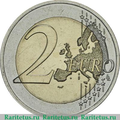 Реверс монеты 2 евро (euro) 2018 года  независимость Прибалтики Эстония
