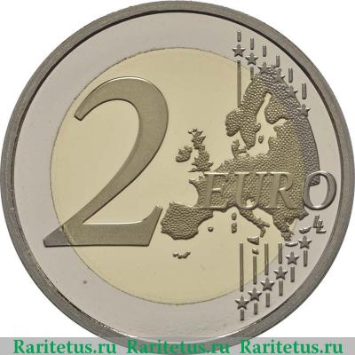 Реверс монеты 2 евро (euro) 2017 года  карабинеры Монако proof