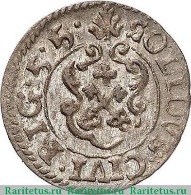 Реверс монеты солид (solidus) 1655 года   Шведская Ливония