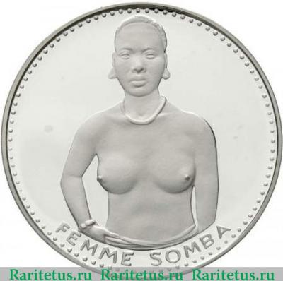 Реверс монеты 1000 франков (francs) 1971 года   Дагомея proof