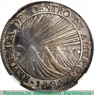 8 реалов (reales) 1824 года   Соединённые Провинции Центральной Америки
