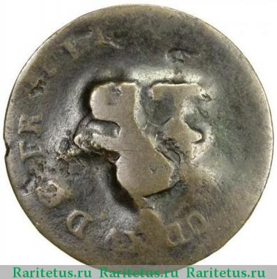 Реверс монеты 2 1/4 пенса (pence) 1798 года   Тобаго