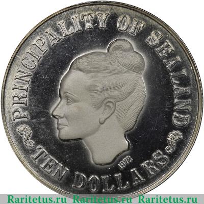 10 долларов (dollars) 1972 года   Княжество Силенд proof