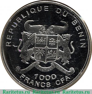 1000 франков 2001 года   Бенин