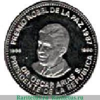 Реверс монеты 100 колонов 1987 года   Коста-Рика