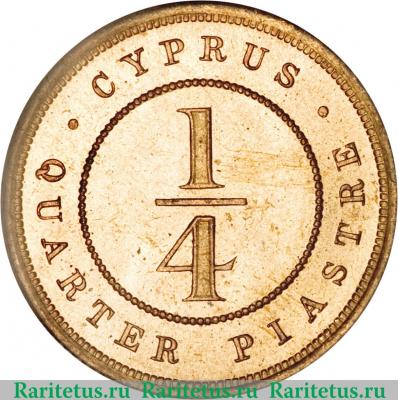 Реверс монеты ¼ пиастра 1879-1901 годов   Кипр