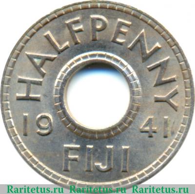 Реверс монеты ½ пенни 1940-1941 годов   Фиджи