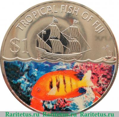 Реверс монеты 1 доллар 2009 года   Фиджи