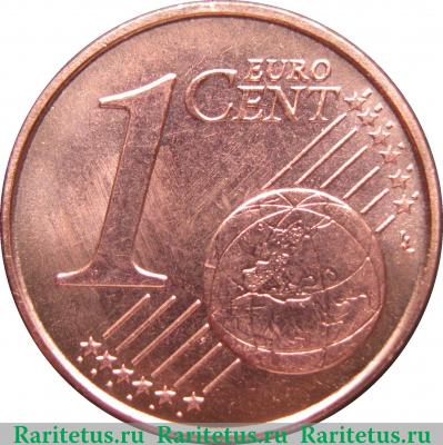 Реверс монеты 1 евроцент 1999-2019 годов   Франция