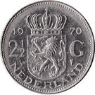 Реверс монеты 2½ гульдена 1969-1980 годов   Нидерланды