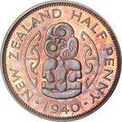 Реверс монеты ½ пенни 1940-1947 годов   Новая Зеландия