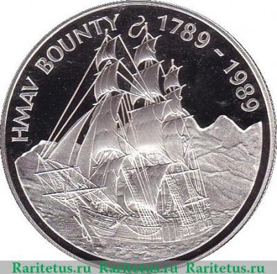 Реверс монеты 1 доллар 1989 года   Острова Питкэрн