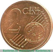 Реверс монеты 2 евроцента 2009-2019 годов   Словакия