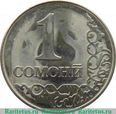 Реверс монеты 1 сомони 2011 года   Таджикистан